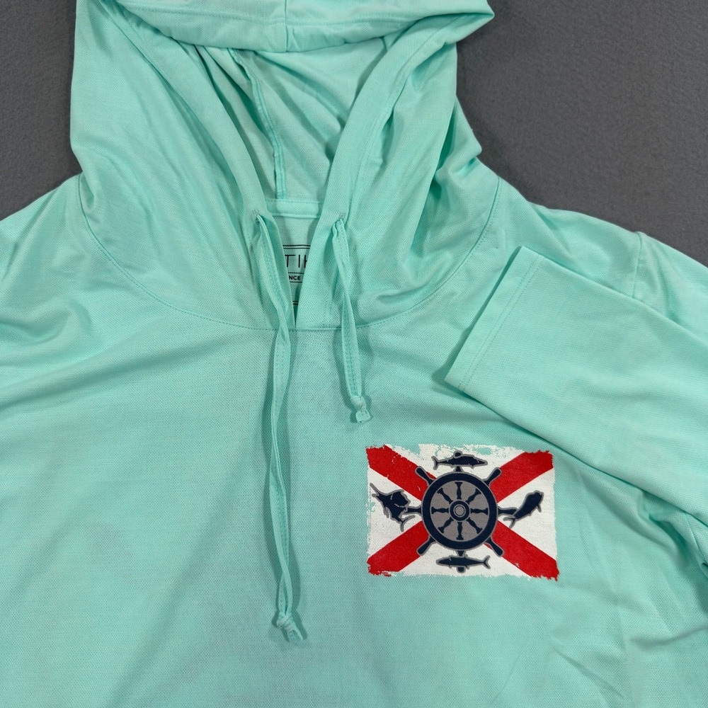 Anetik Premium Performance Sun Hoodie Mint Green UPF 30 Fishing Tournament L